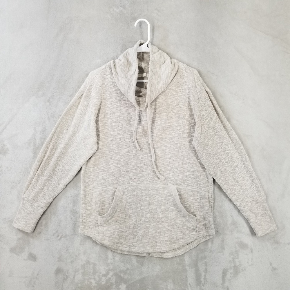 Prana Sweatshirt Womens Medium Beige Long Sleeve Funnel Neck‎ Pullover Casual